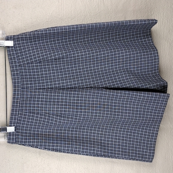 Toby Vintage Blue Multicolored Plaid High Waist Zipper Button Front Skort - Picture 9 of 12